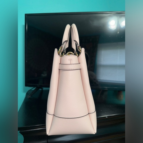 Michael Kors Reed Large Leather Belted Satchel- Powder Blush - Picture 3 of 11